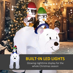 Kozy - 6.4ft Inflatable Polar Bear and Penguin Christmas Inflatable