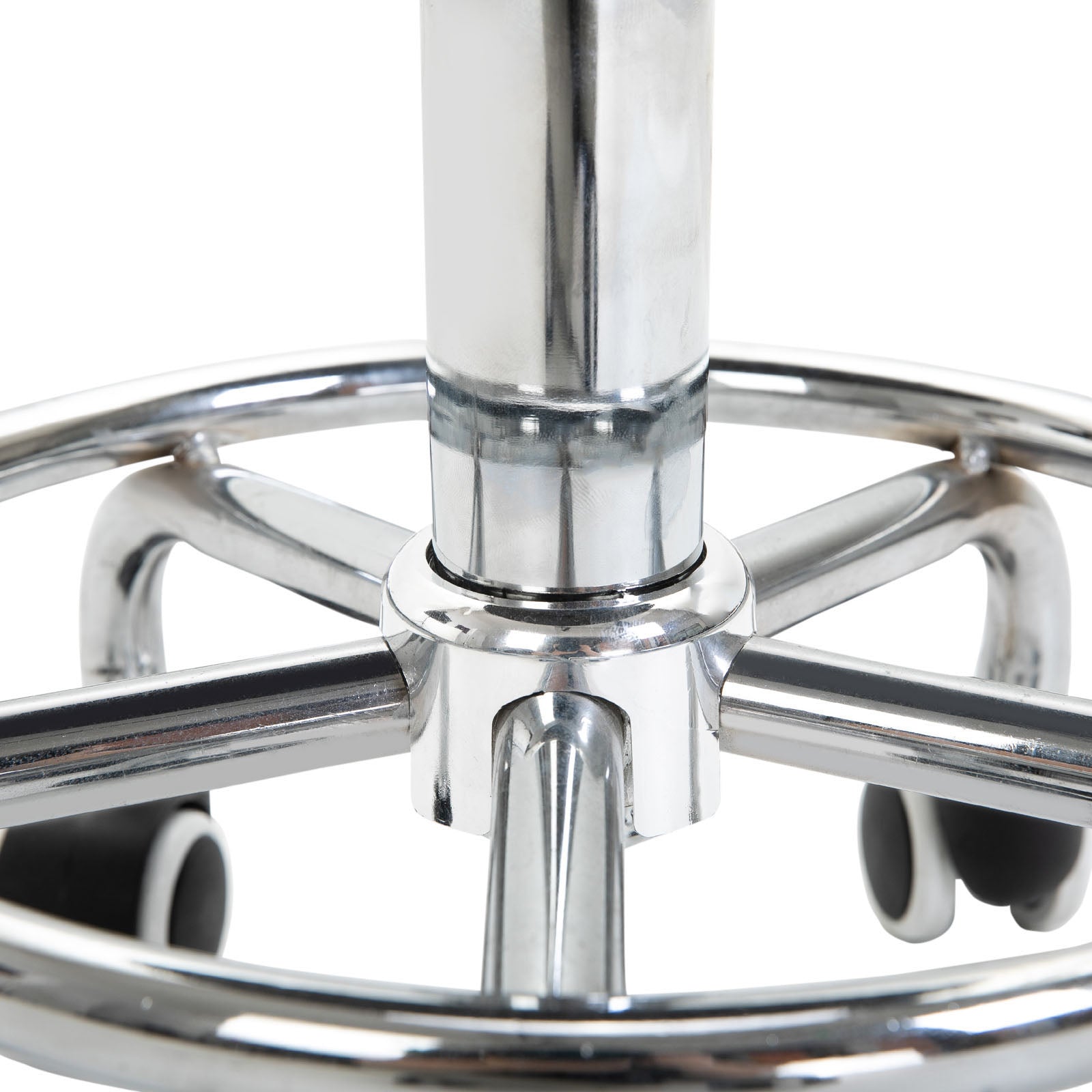 Kozy Round Rolling Stool, PU Leather Height Adjustable Stool Chair with Wheels and Swivel Seat for Salon, Massage, Spa, Home Kitchen, Black