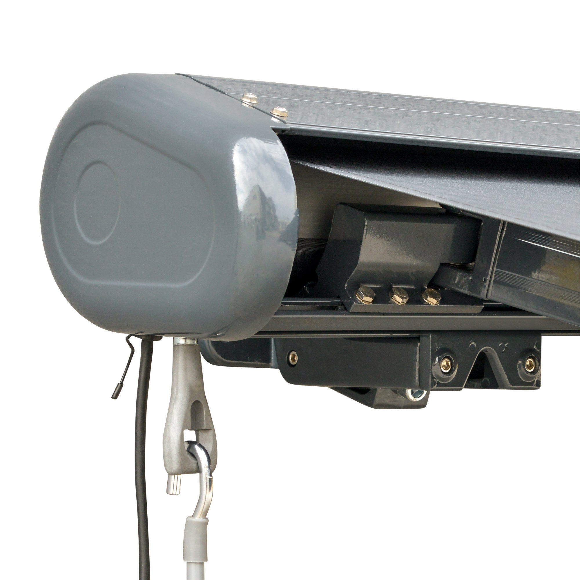 Kozy 3.5x3m LED Light Full Cassette Case Electric/Manual Awning Door Window Sun Shade Patio Canopy Retractable w/ Remote Grey