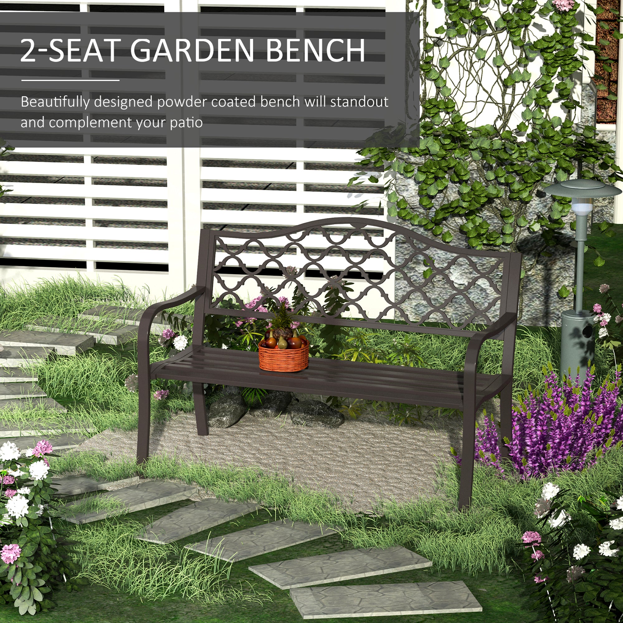 Kozy Antique Style Outdoor Cast Iron Front Porch Bench Path Chair Seat Outdoor