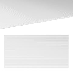 Outsunny 14 Pieces Polycarbonate Sheets, 121 x 61 x 0.4cm Twin-Wall Plastic Roofing Sheets, 10m² Replacement Greenhouse Panels, Waterproof and UV Protection, Clear
