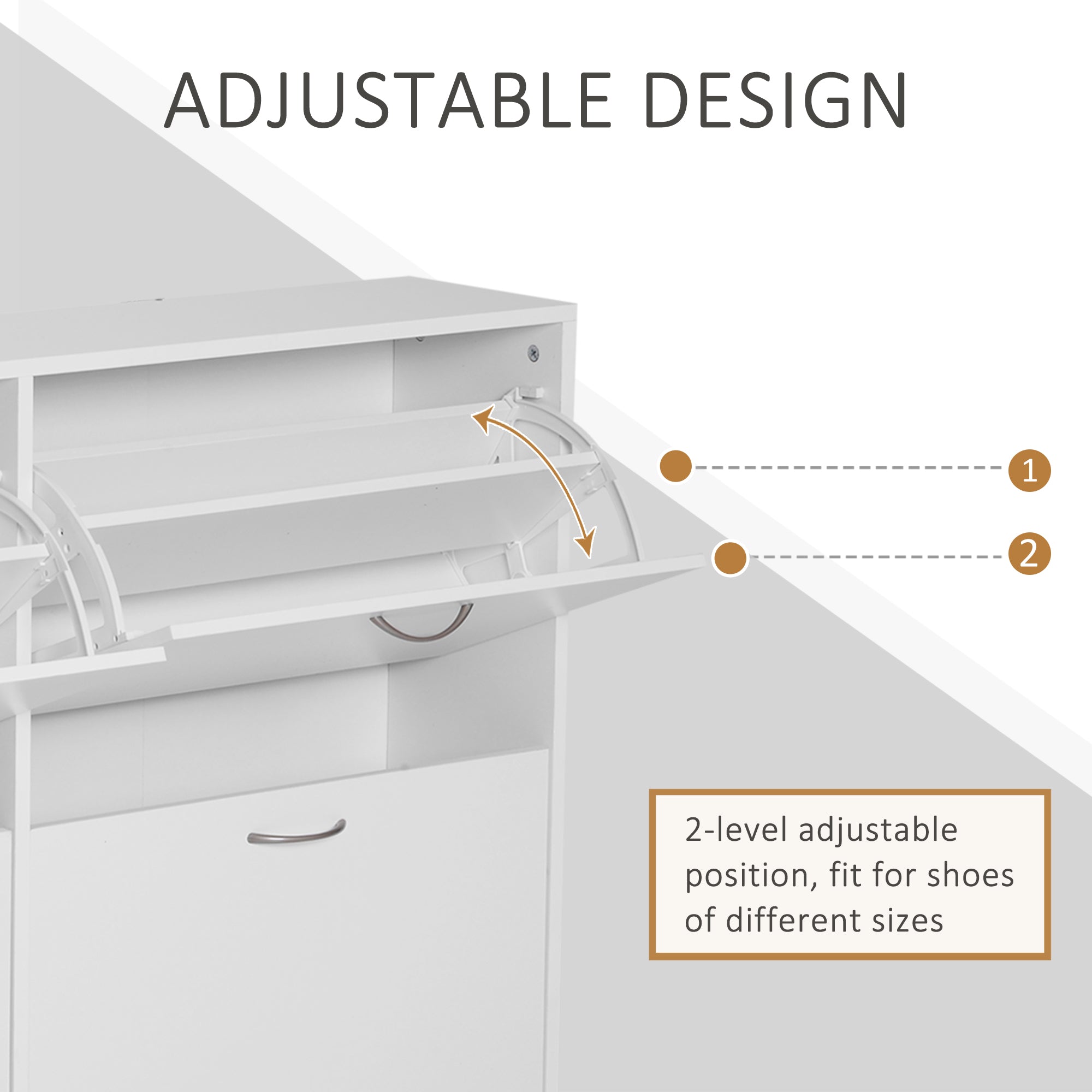 HOMCOM Shoe Cabinet, 120Lx24Wx81H cm, Particle Board