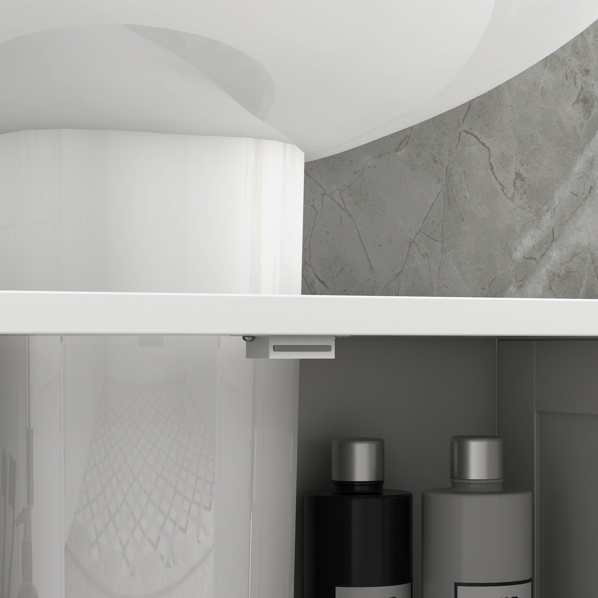 Kozy Under Sink Bathroom Storage Cabinet 2 Layers Vanity Unit Wooden - White