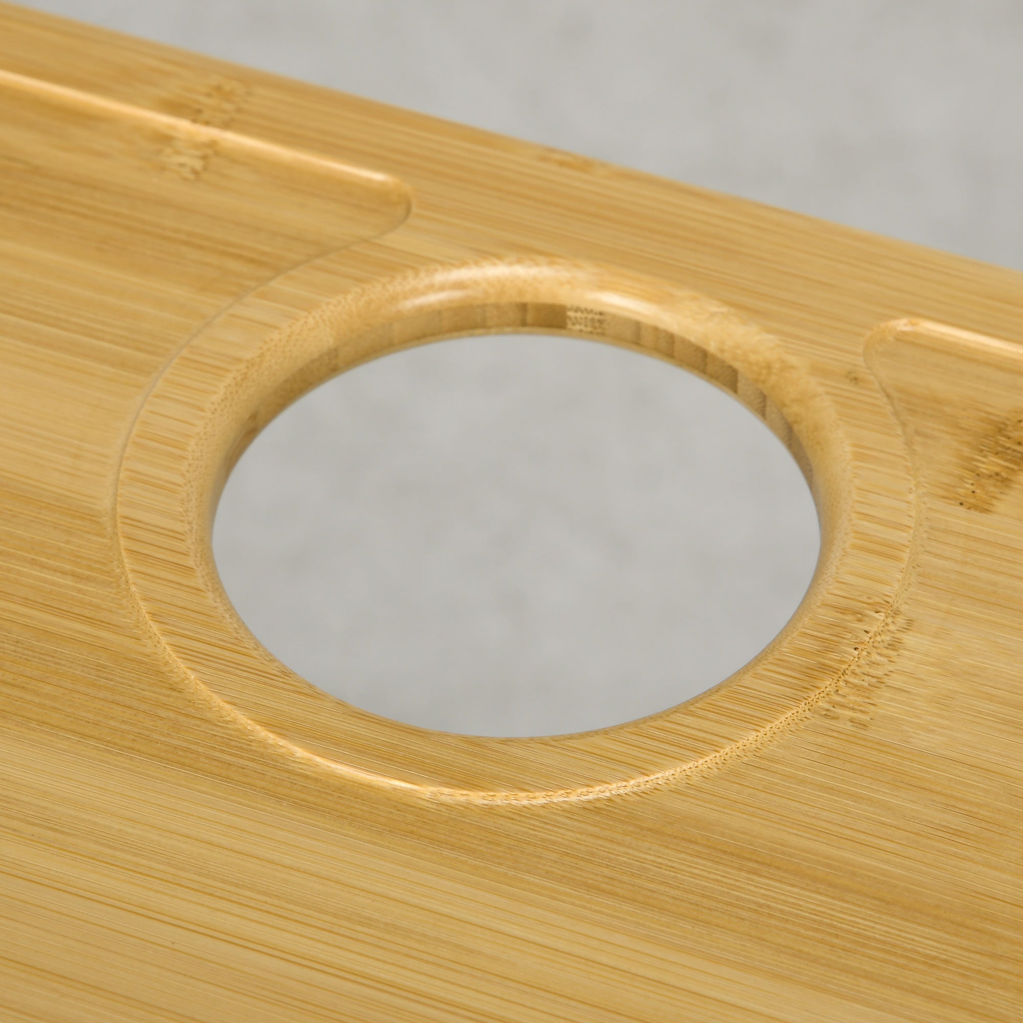 HOMCOM Foldable Wine Picnic Table, Portable Wine Table w/ Bottle Holder & 2 Glass Holders, Folding Bamboo Outdoor Beach Table w/ Steel Legs | Aosom UK