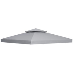 Outsunny 3 x 3(m) Gazebo Canopy Roof Top Replacement Cover Spare Part Light Grey (TOP ONLY) | Aosom UK