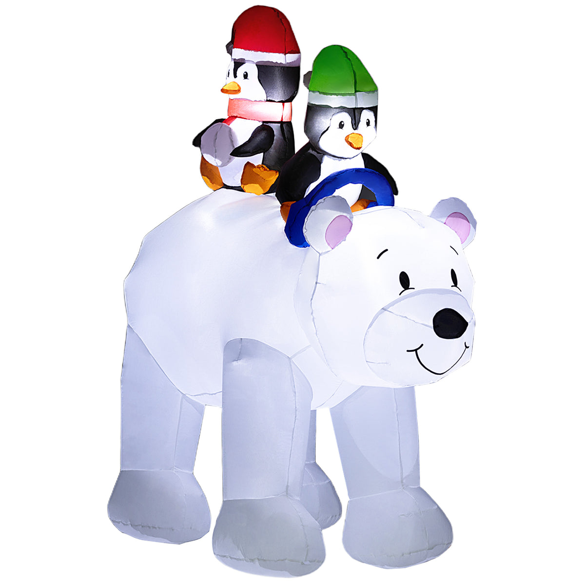 Kozy - 6.4ft Inflatable Polar Bear and Penguin Christmas Inflatable
