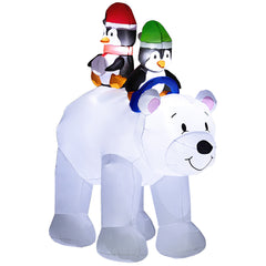 Kozy - 6.4ft Inflatable Polar Bear and Penguin Christmas Inflatable