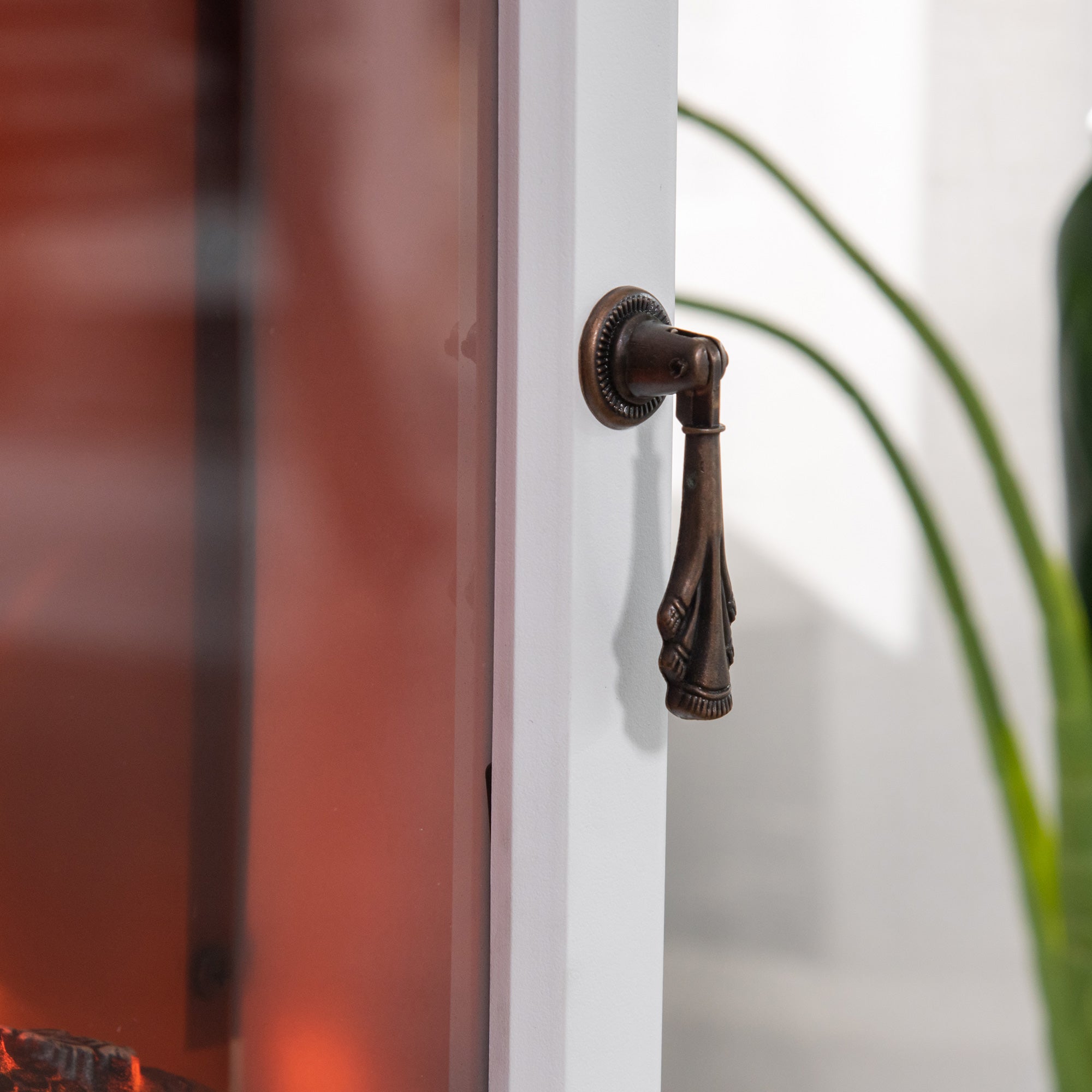 Kozy - Electric Fireplace Stove, Free standing Fireplace Heater with Realistic LED Flame Effect, Overheat Safety Protection, 900W/1800W, White