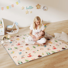 Kozy Foldable Baby Play Mat Double-Sided, Reversible Foam Soft Crawling Mat for Toddlers, for Bedroom, Nursery and Playroom