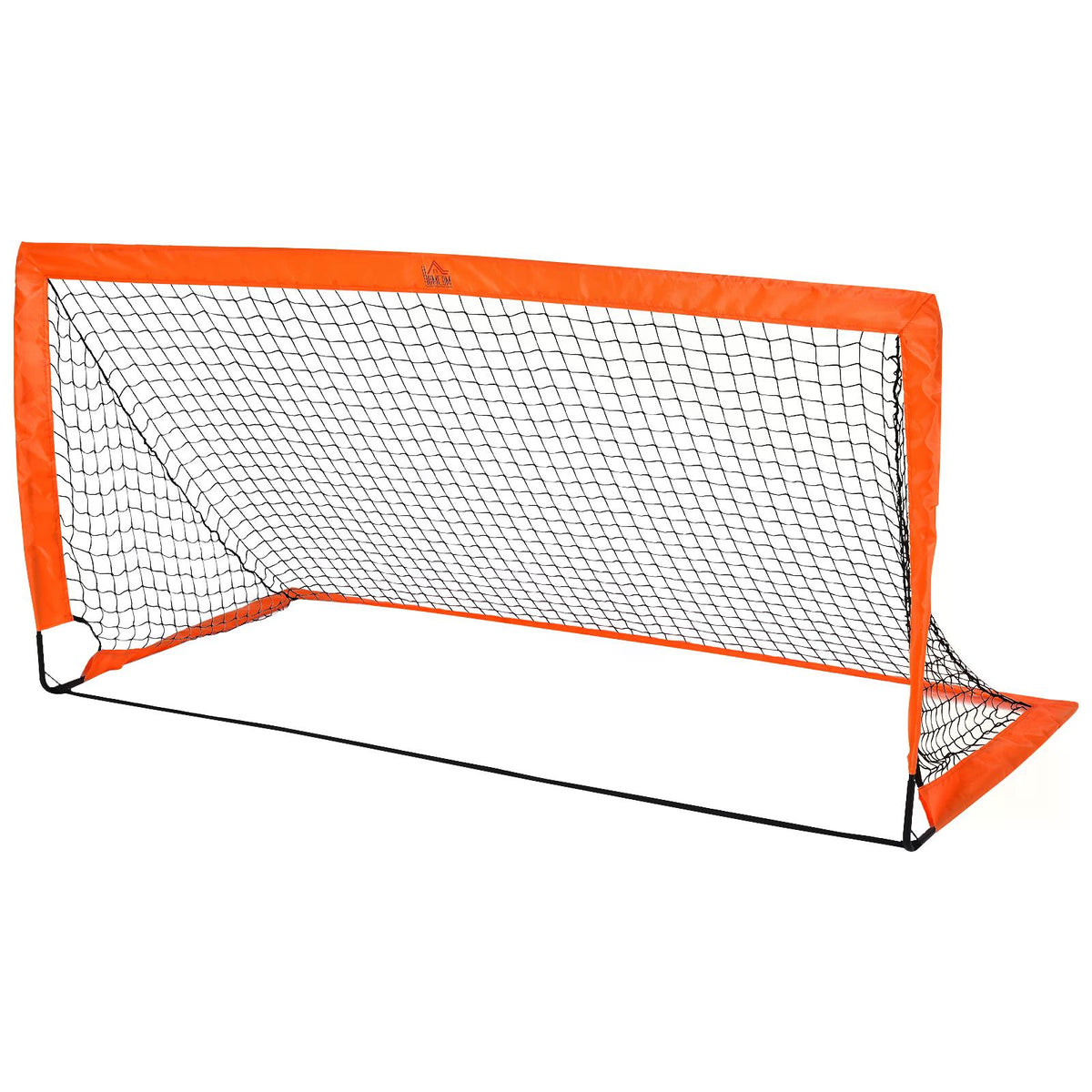 HOMCOM Outdoor Folding Football Goal, Tetoron Mesh, Orange, Ideal for Garden and Park Play