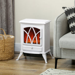 Kozy - 1kW-2kW Vintage Electric Fireplace Heater - White