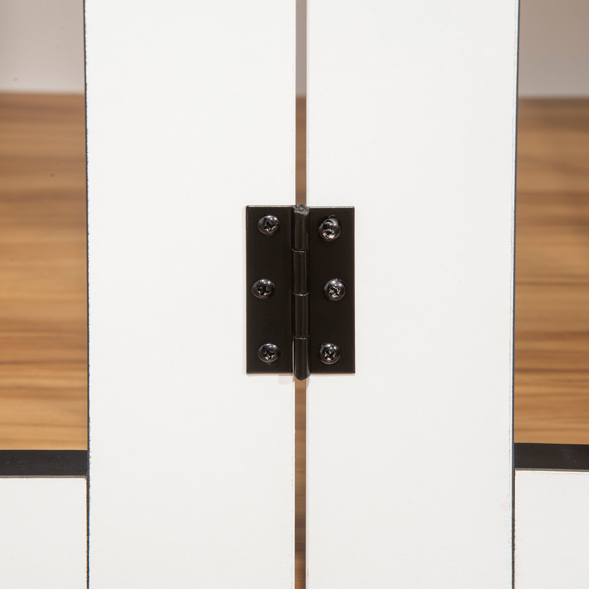 Kozy Dog Crate Furniture, Dog Cage End Table, with Wheels, for Large Dogs, 106 x 60 x 82 cm  - White