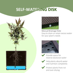 Kozy 50cm x 50cm x 46.5cm Set of 2 41L Plastic Raised Garden Bed, Planter Box, Flower Vegetables Planting Container with Self-Watering Design and Drainage Holes for Patio Balcony