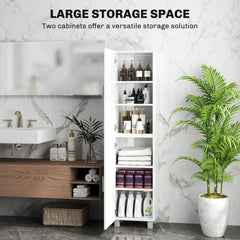 Kozy - Tall Bathroom Cabinet, Freestanding Bathroom Cabinet with Adjustable Shelves and Double Doors