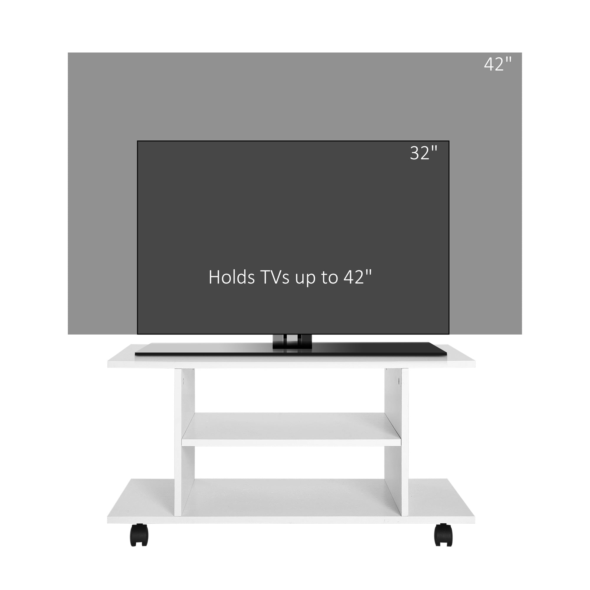 HOMCOM TV Stand W/ Shelves