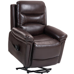 Kozy - Power Lift Recliner Chair with Vibration Massage, Heat, USB - Brown