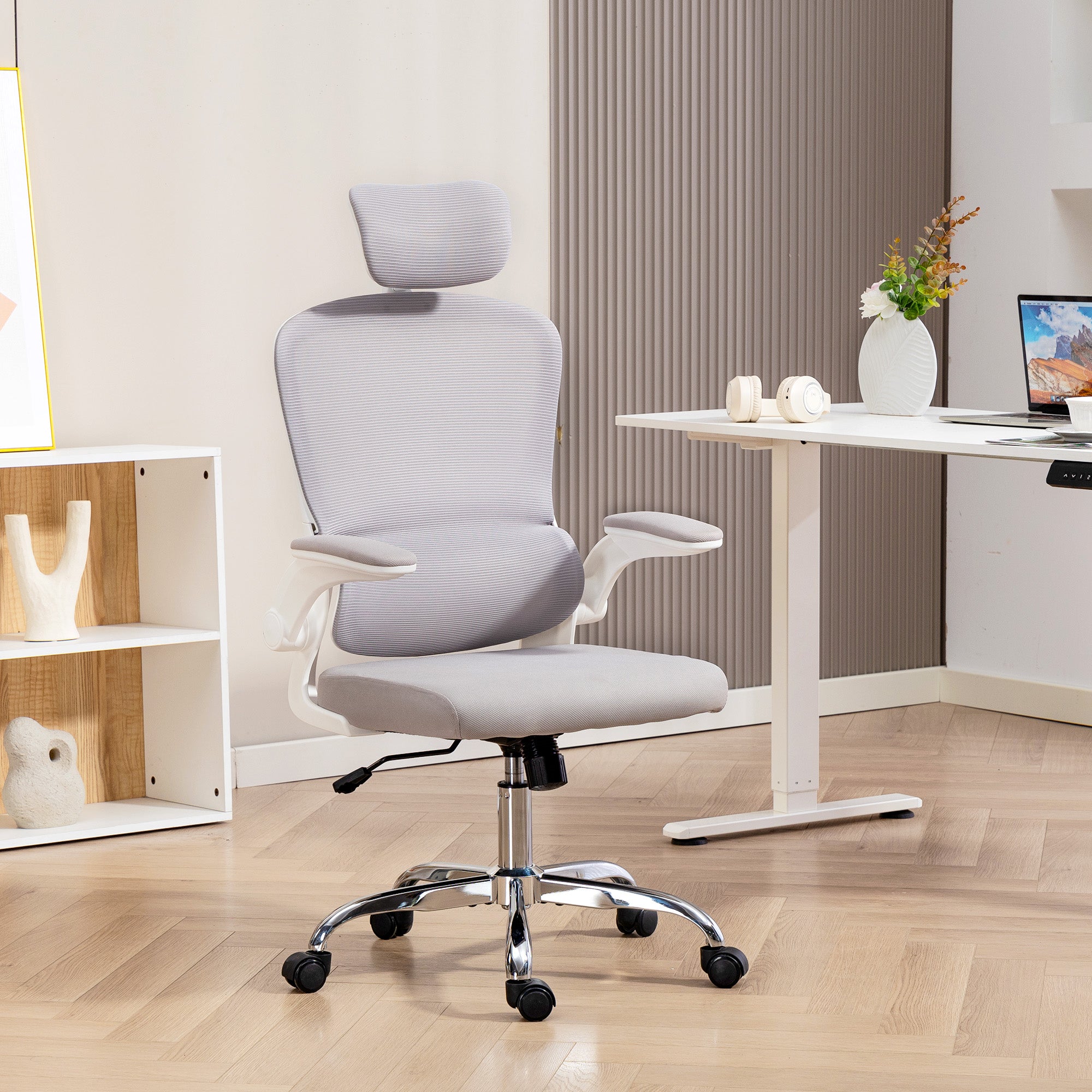 Kozy Mesh Back Office Chair, with Lumbar Support - Grey