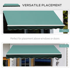 Outsunny 3x2.5 m Sun Shade Canopy Garden Patio Manual Retractable Awning Canopy Sun Shade Shelter, 3x2.5 m