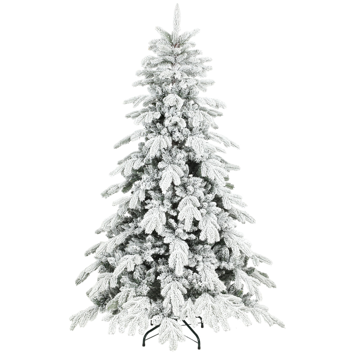 Kozy - 6ft Super Flocked Christmas Tree - Green/White