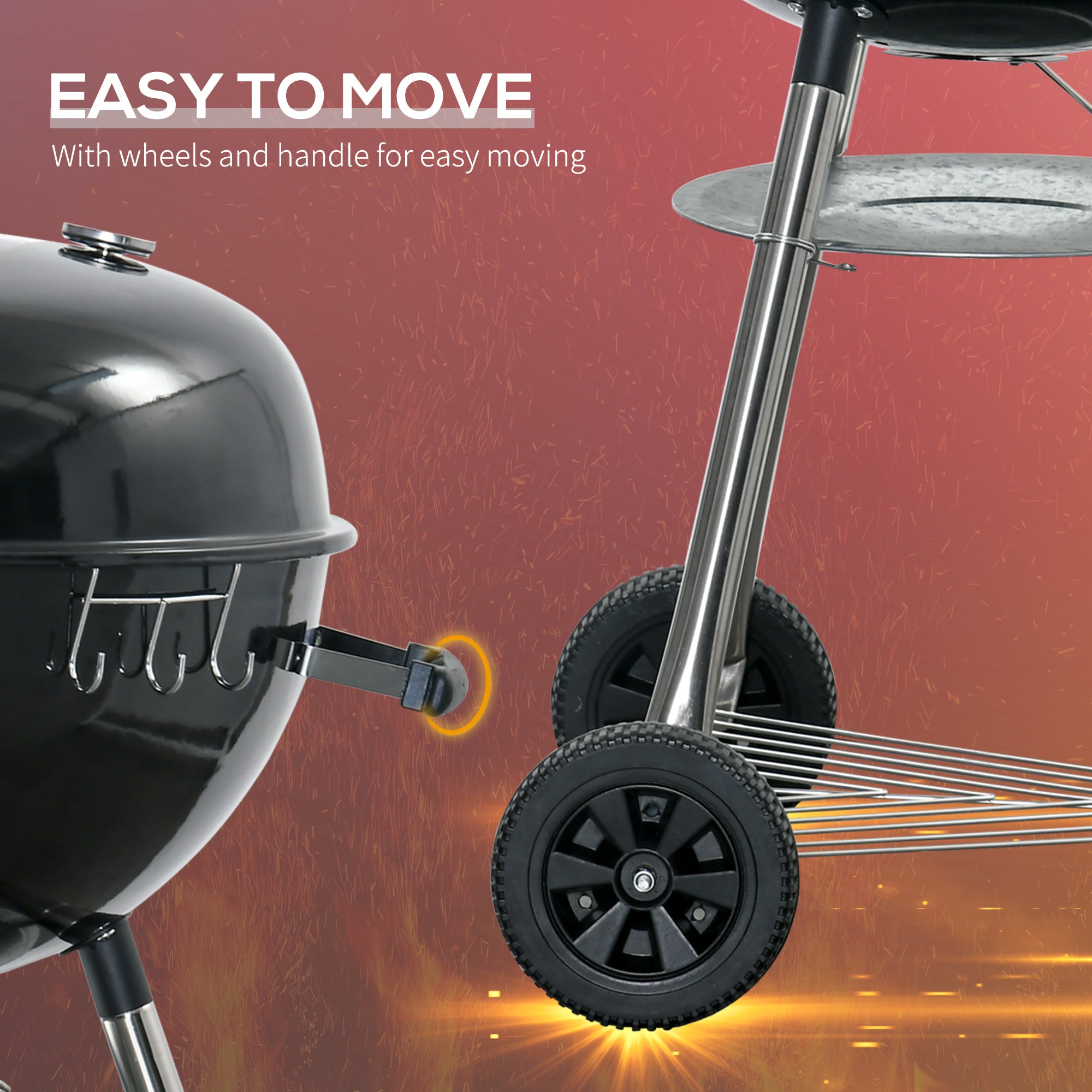 Kozy Portable Kettle Charcoal Grill - Black