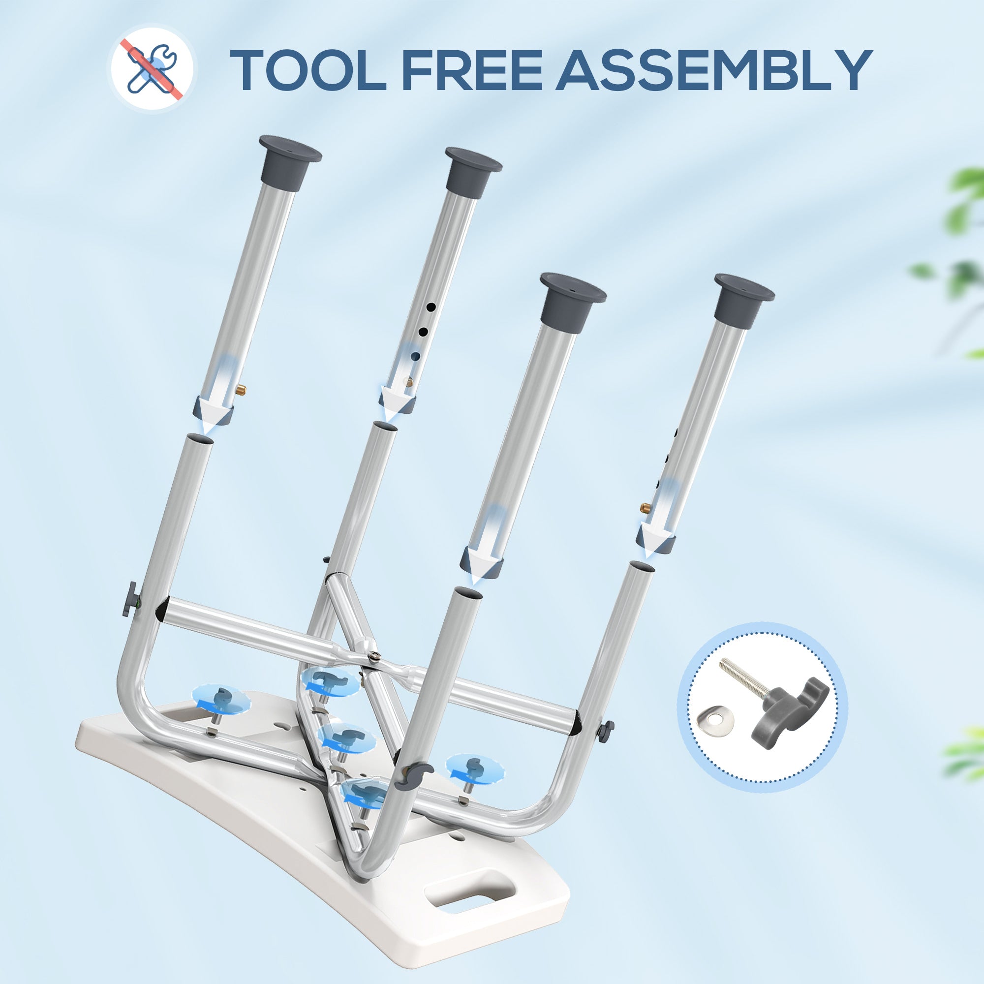 Kozy - 44-51.5cm Aluminium Frame Shower/Bath Stool - Grey