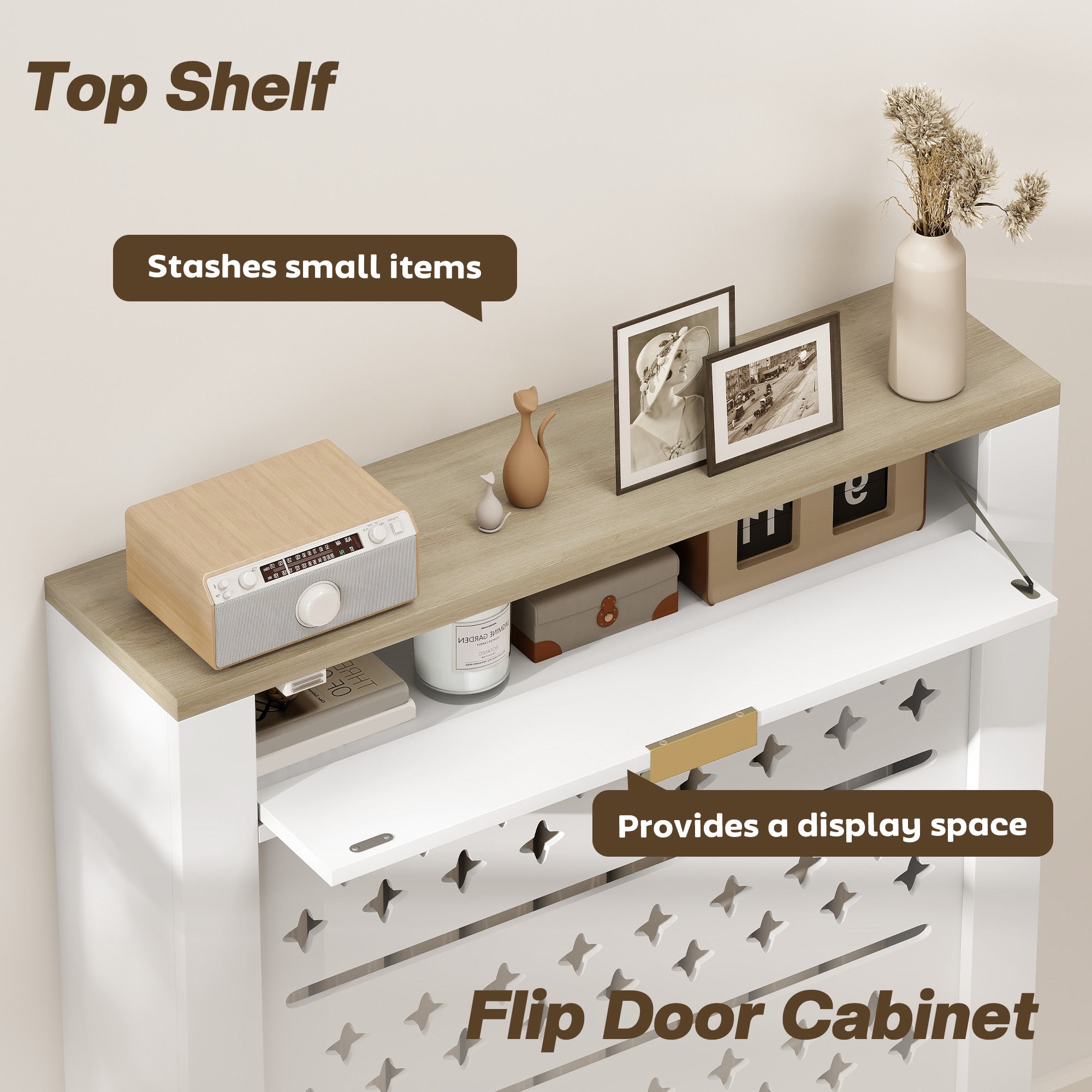 Kozy 78 x 19 cm Minimal Radiator Cover, with Drawer - White