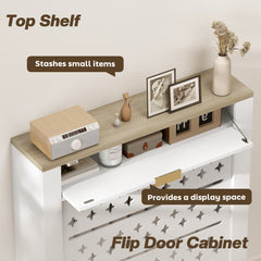 Kozy 78 x 19 cm Minimal Radiator Cover, with Drawer - White