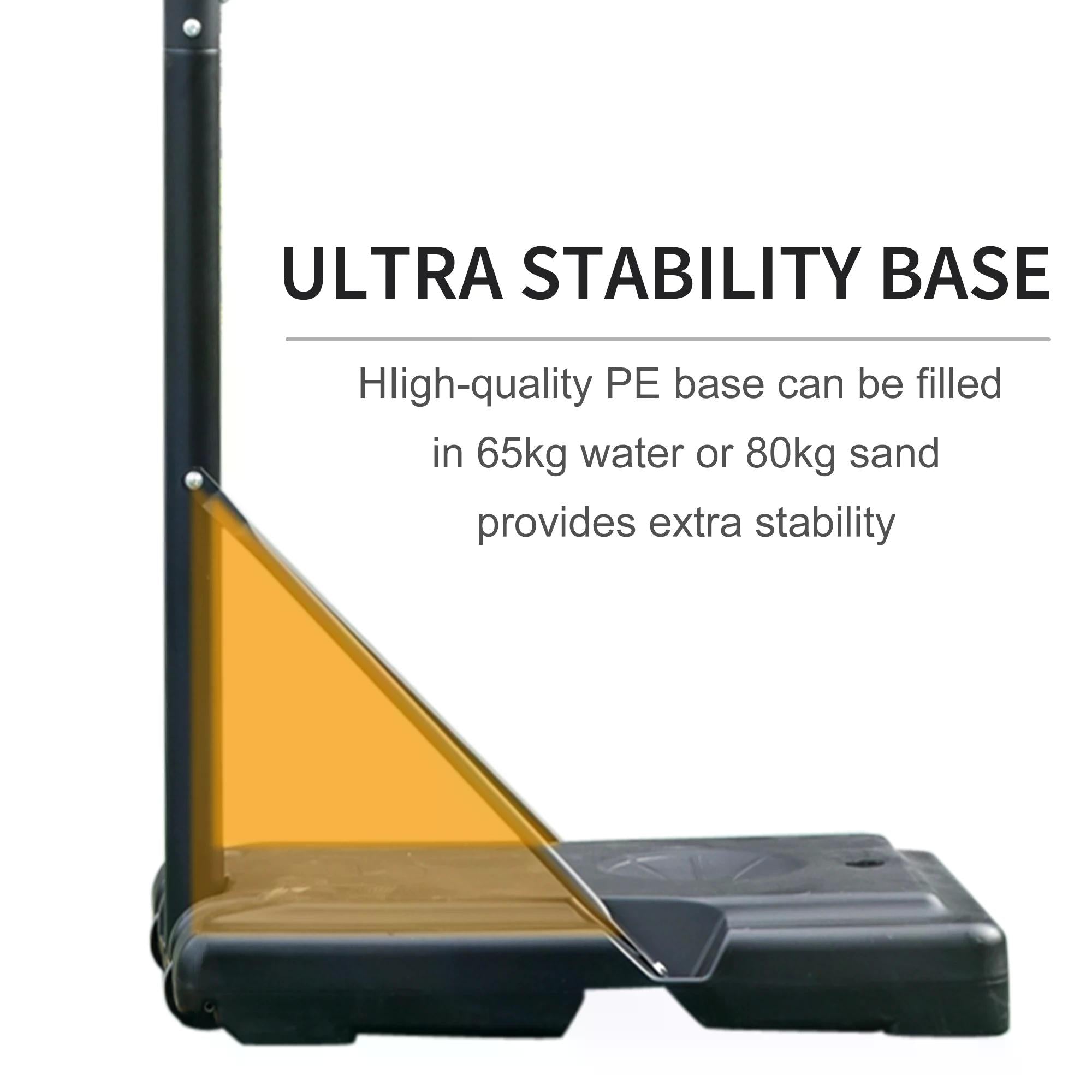 Kozy Portable Basketball Hoop Stand 231-305cm Height Adjustable w/ Moving Wheels