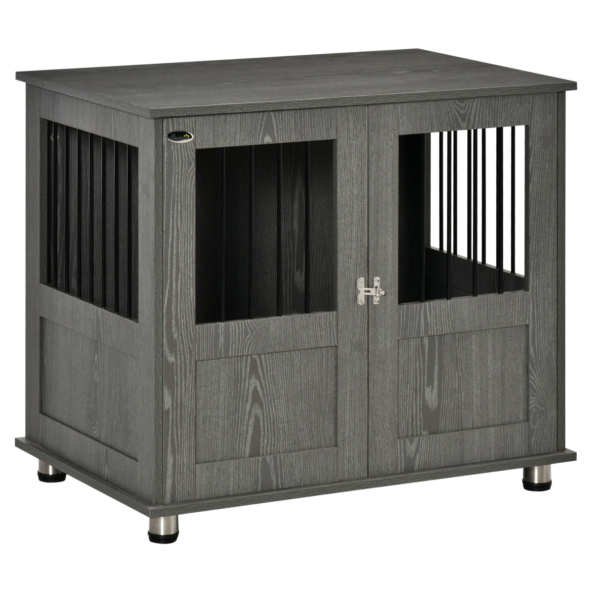 Kozy Dog Crate Table for Medium and Large Dogs with Magnetic Door for Indoor Use, 85 x 55 x 75 cm, Grey