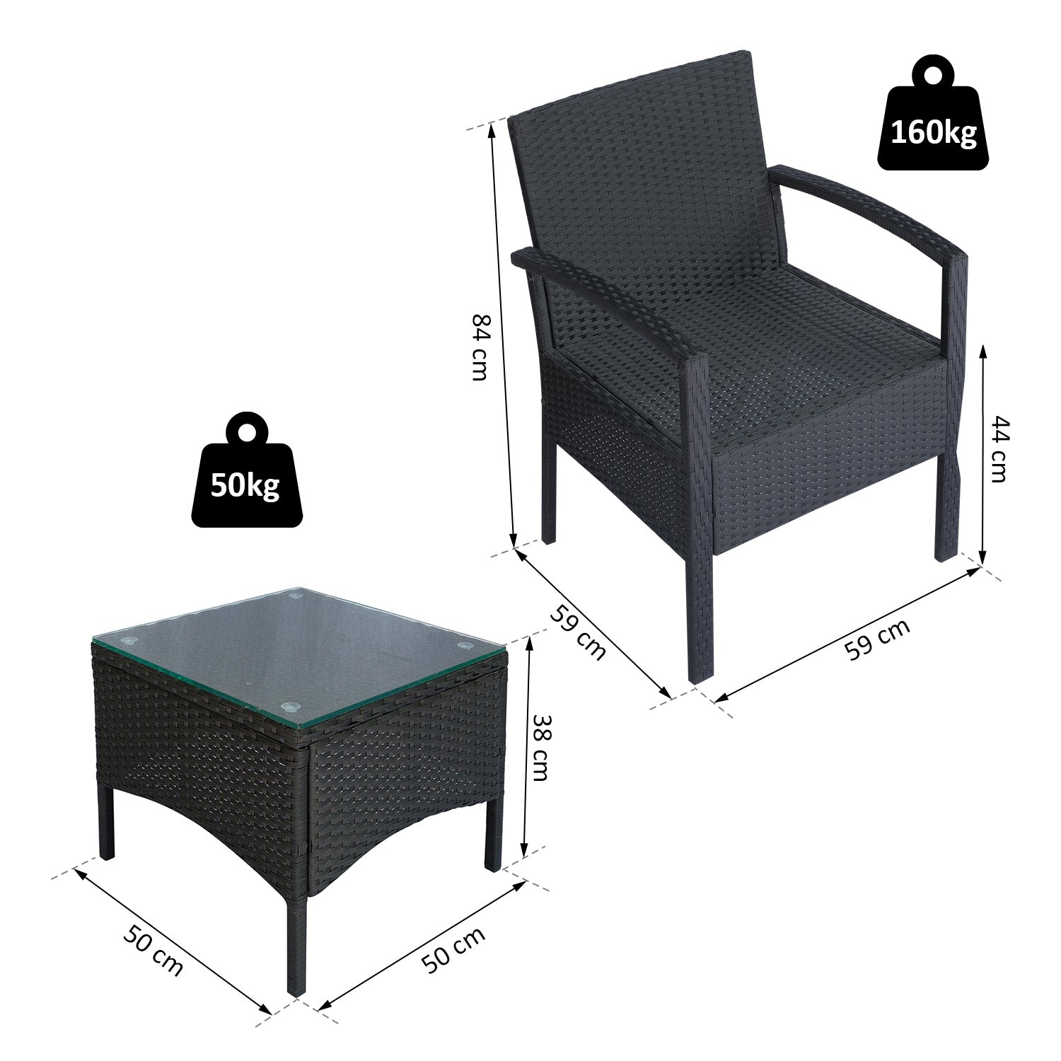 Outsunny Rattan Garden Furniture 2