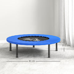 Kozy 32" Mini Fitness Trampoline Home Gym Yoga Exercise Rebounder Indoor Outdoor Jumper with Safety Pad, Support Up to 100 KG, Blue and Black
