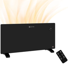 Kozy - 2000W Electric Convector Heater, Freestanding or Wall Mounted, Space Heater with Adjustable Thermostat, Timer, Black