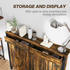 Kozy - 93 x 119cm Rustic-Look Radiator Cover - Brown/Black