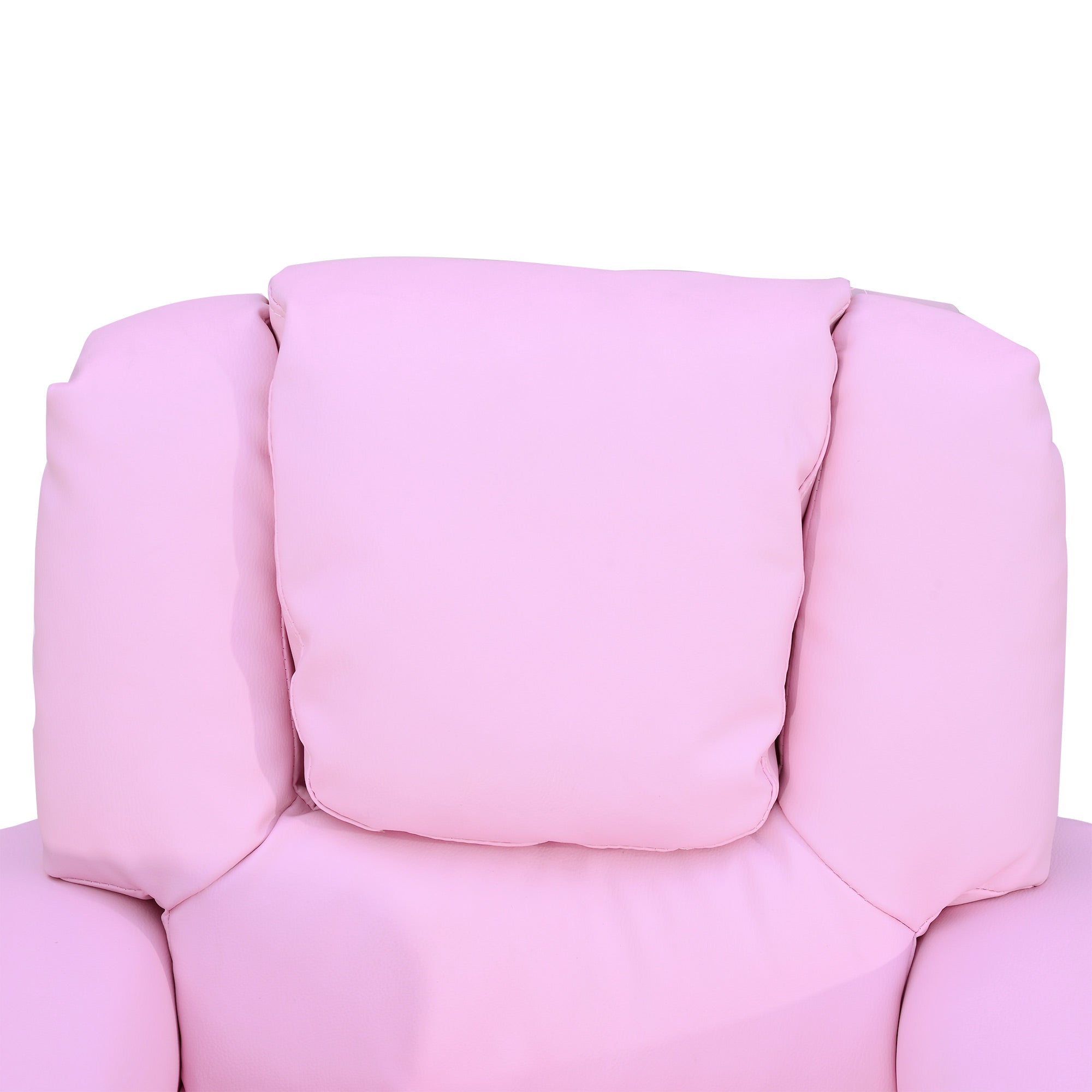 Kozy Kids Recliner Chair, PU Leather with Adjustable Backrest, Footrest, Padded Headrest, Pink