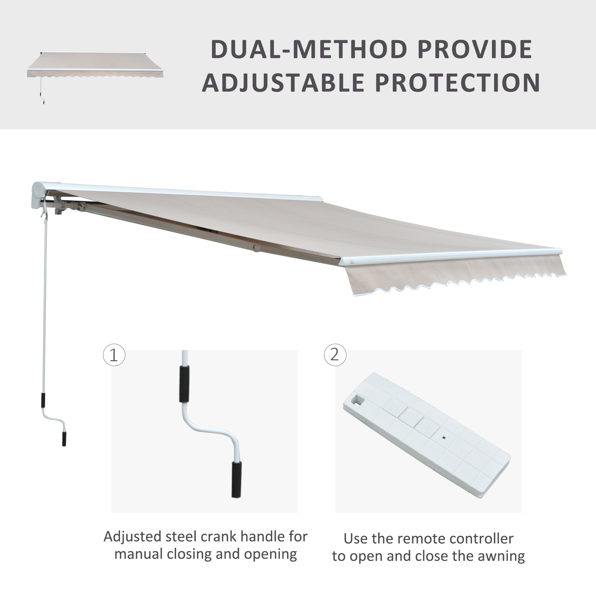 Outsunny 3.5Lx2.5M Retractable Awning