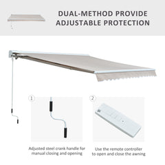 Outsunny 3.5Lx2.5M Retractable Awning