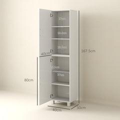Kozy - Tall Bathroom Cabinet, Freestanding Bathroom Cabinet with Adjustable Shelves and Double Doors