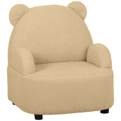 AIYAPLAY Kids Sofa Kids Armchair, Bear Shaped Toddler Chair for Bedroom Playroom Living Room, Aged 18 Months to 3 Years, Khaki | Aosom UK