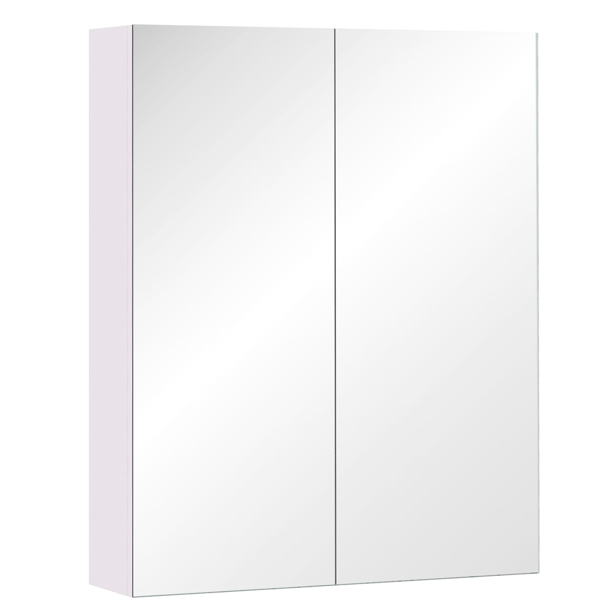 Kozy Mirror Cabinet, Wall Mount Bathroom Storage Cabinet with Adjustable Shelf, Double Door Cupboard, 60 x 15 x 75 cm, White