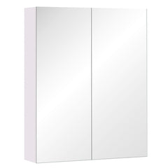 Kozy Mirror Cabinet, Wall Mount Bathroom Storage Cabinet with Adjustable Shelf, Double Door Cupboard, 60 x 15 x 75 cm, White