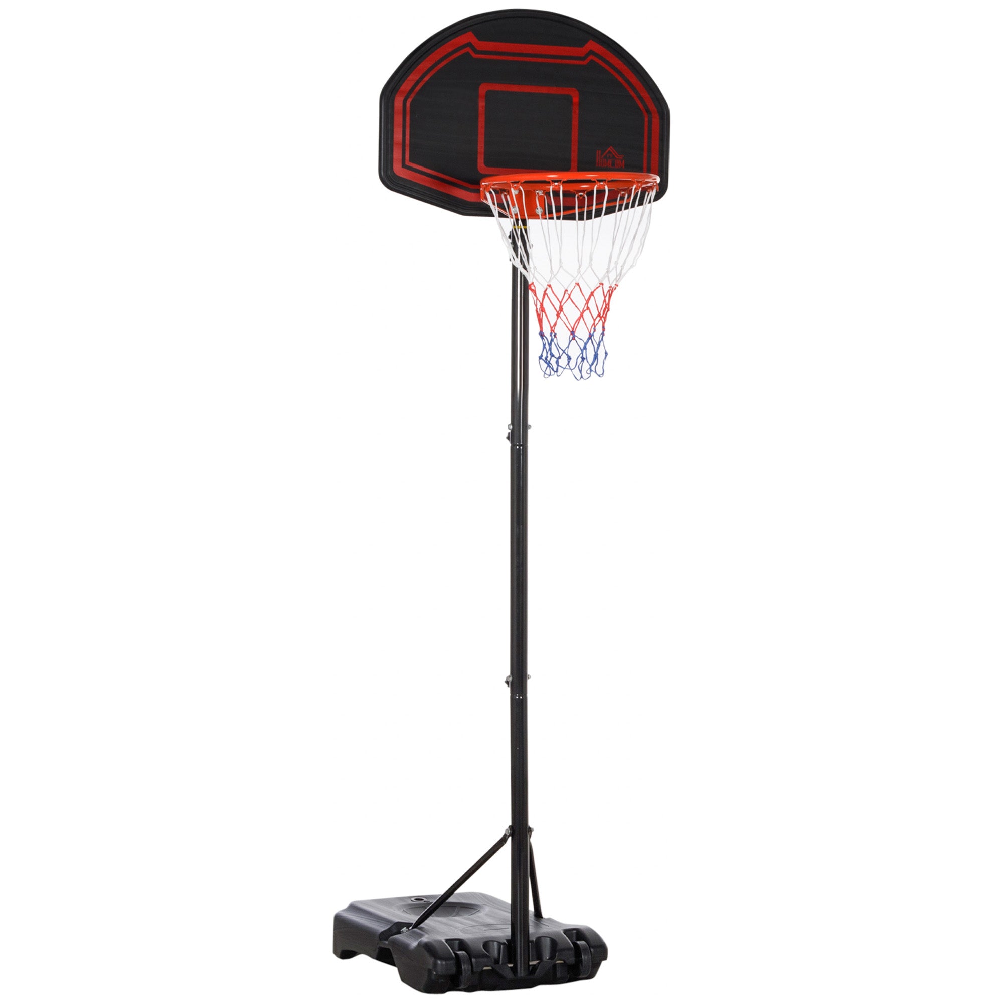 Kozy Basketball Hoop Stand Portable Adjustable Height 2.1-2.6m w/ Wheels, Sturdy Rim Stable Base, Black