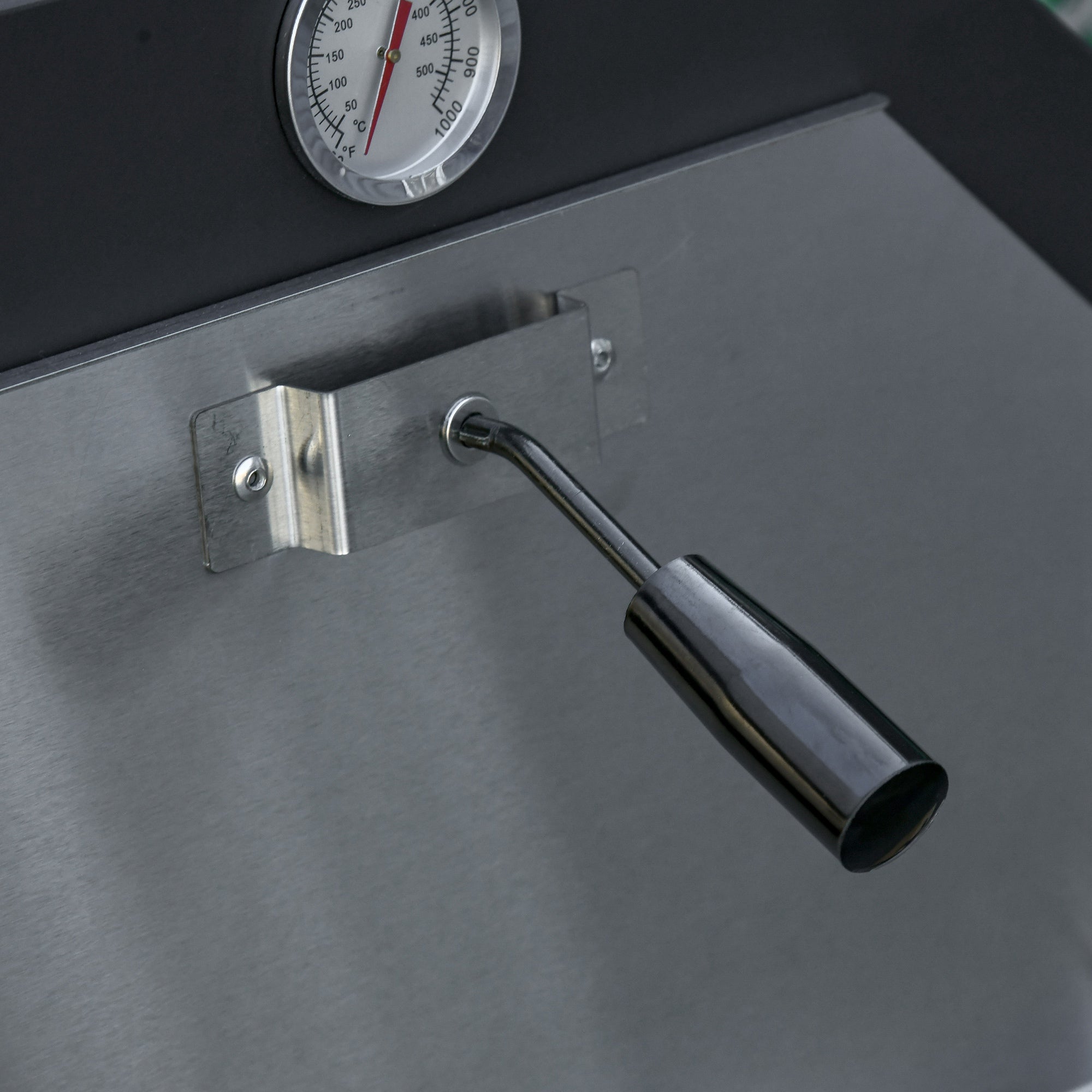 Kozy Outdoor Garden Pizza Oven Charcoal BBQ Grill 3-Tier Freestanding w/ Chimney, Mesh Shelf, Thermometer Handles, Wheels Garden Party Gathering Stainless Steel Cooker