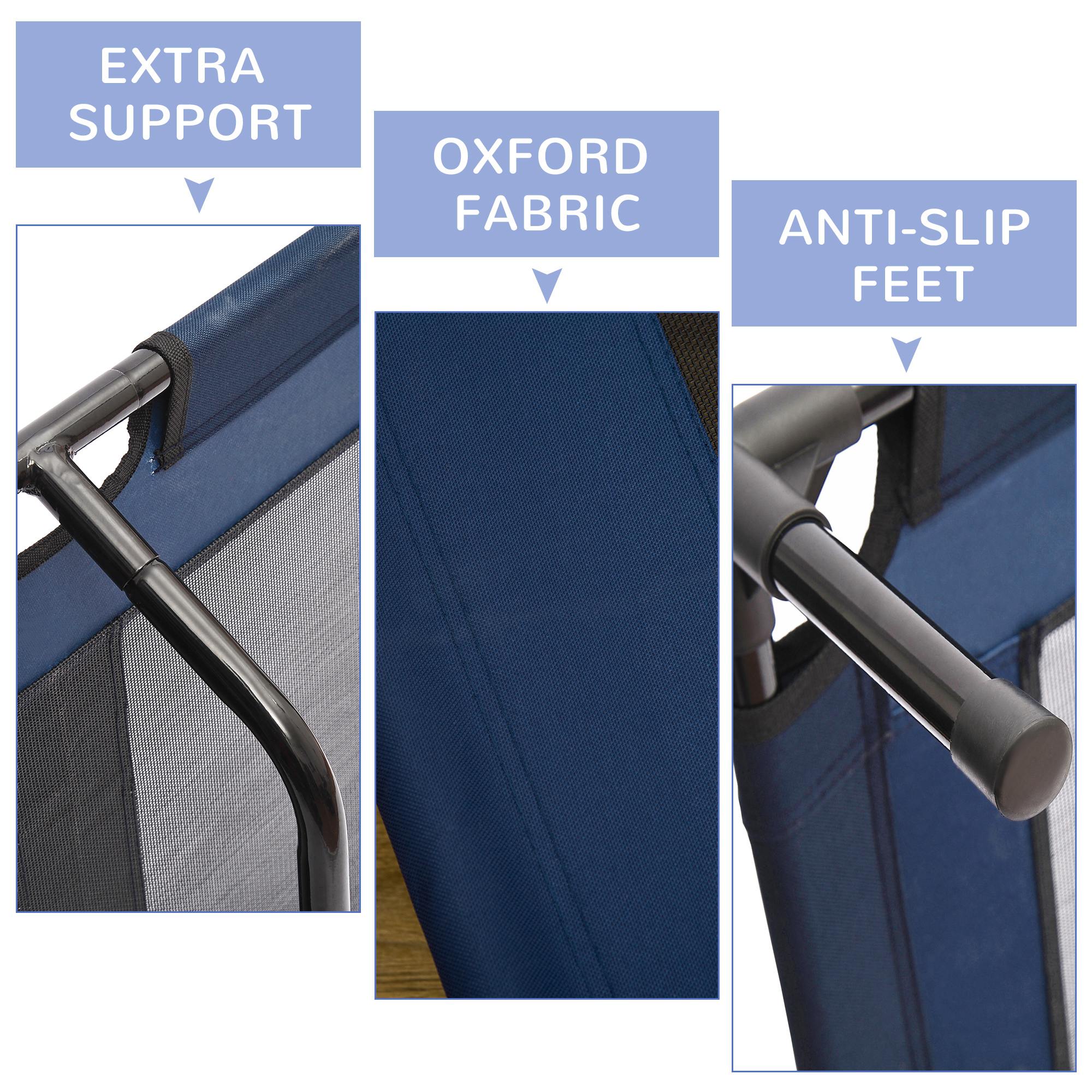 Kozy Raised Dog Bed Cat Elevated Lifted Puppy Pet Elevated Cot Portable Camping Basket – Blue (Large)