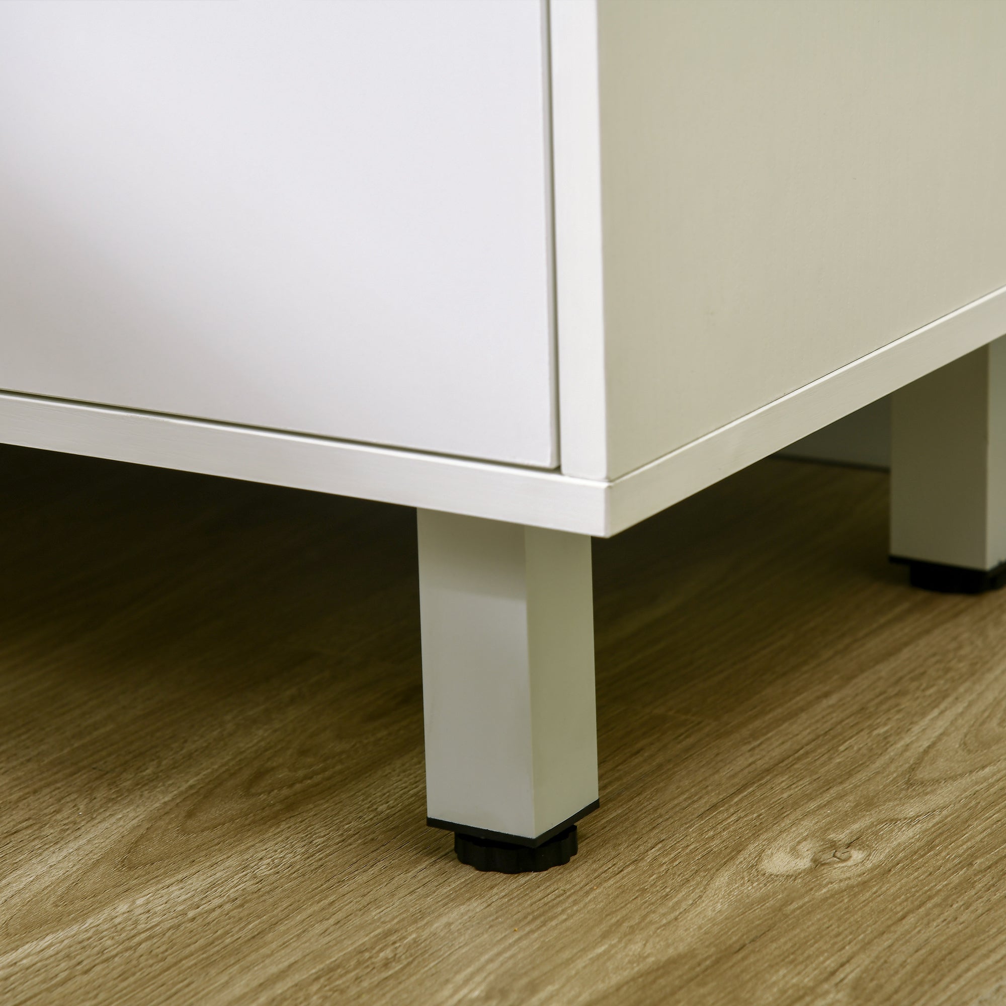 Kozy Kitchen Cupboard, Modern Kitchen Storage Cabinet with Shelves and Drawer, Free Standing Kitchen Units, 166 cm, White