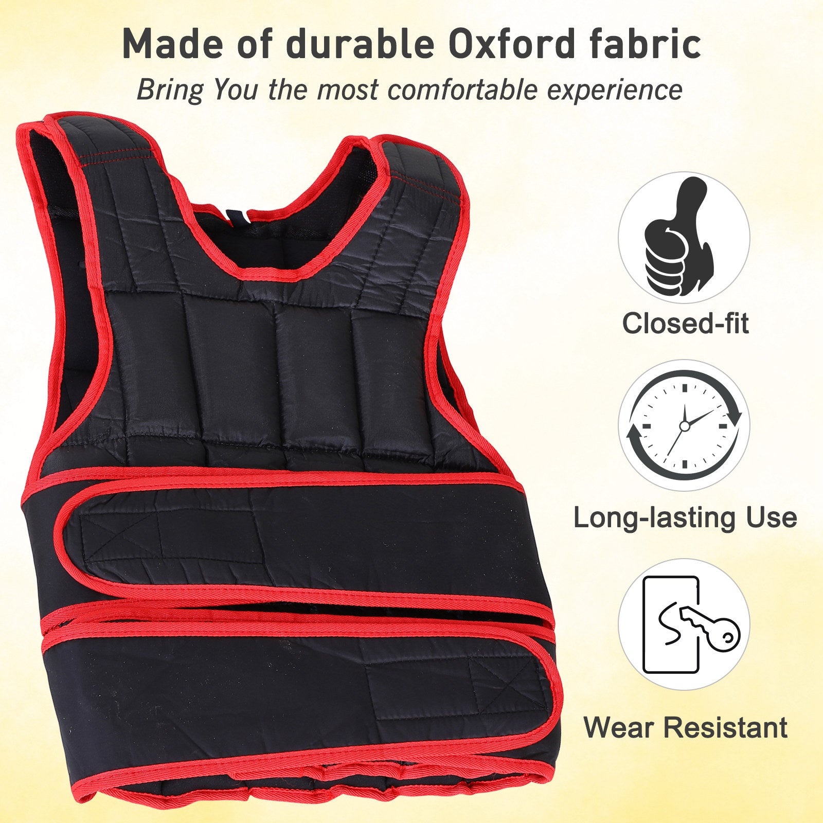 HOMCOM 10kg Adjustable Exercise Workout Metal Sand Weight Vest Red