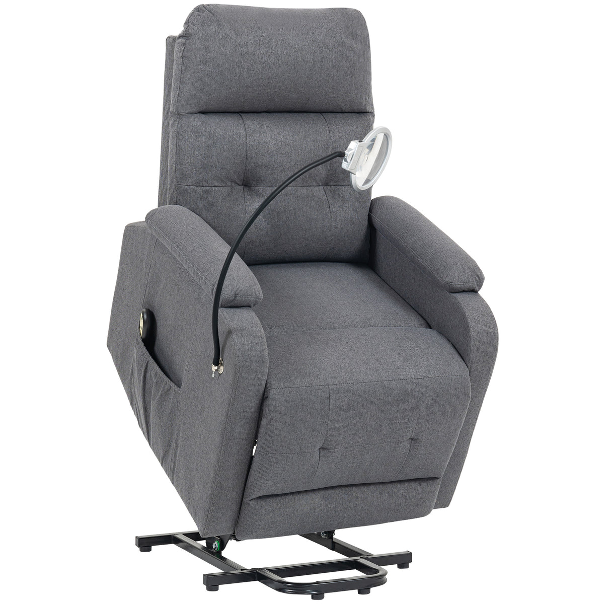 Kozy - Electric Rise/Recline Armchair, with Reading Light - Grey