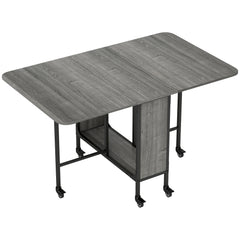 Kozy Six-Person Drop Leaf Dining Table - Brown/Black