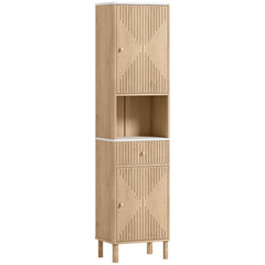 Kozy Multi-Storage Slimline Bathroom Cabinet - Wood-Effect