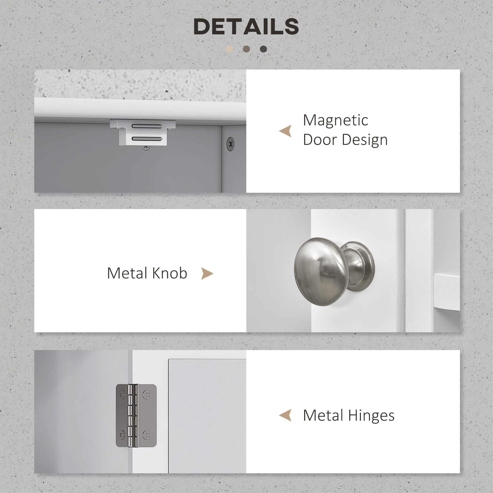 Kozy Bathroom Cabinet, Wall Mount Storage Organizer with Mirror, Adjustable Shelf for Bathroom, Kitchen, Bedroom, White