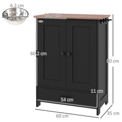 Kozy - Pet Feeding Station with Raised Dog Bowls, Adjustable Panel, Hooks, Black